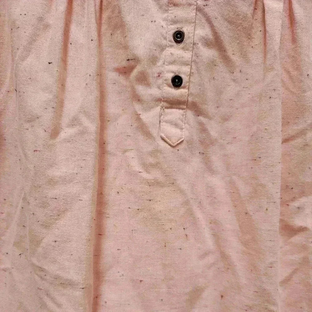 Ruff Hewn Peach Lace Front Speckled Long Sleeve 3/4 Button Down Blouse Size XL - Picture 4 of 4